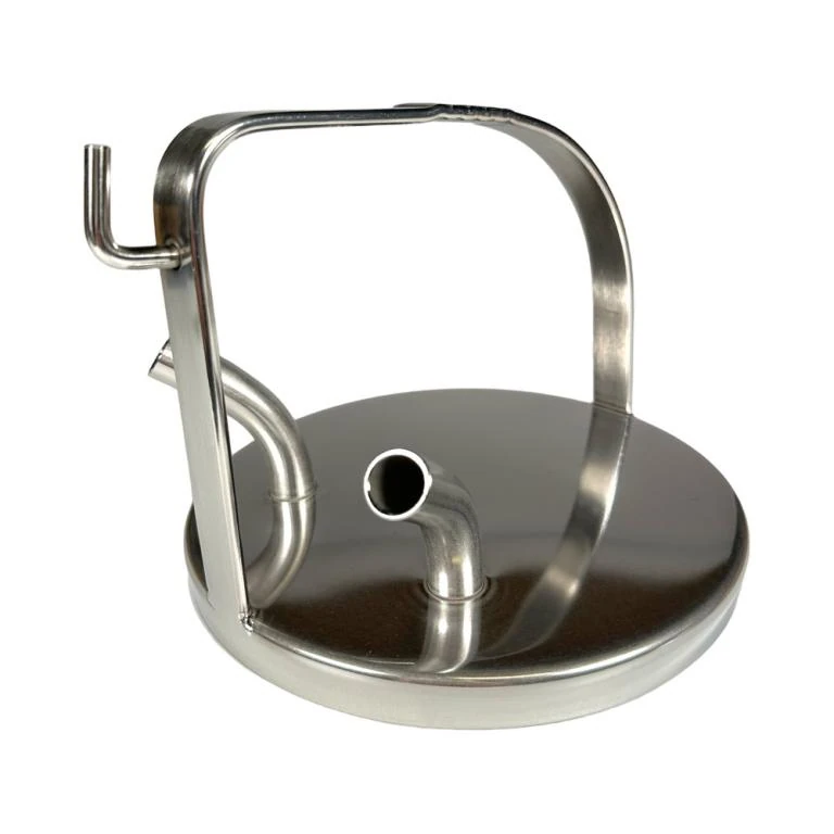 Edelstahl Deckel mit 2 x 17 mm Stutzen, geschlossen Edelstahl Deckel mit 2 x 17 mm Stutzen, geschlossen