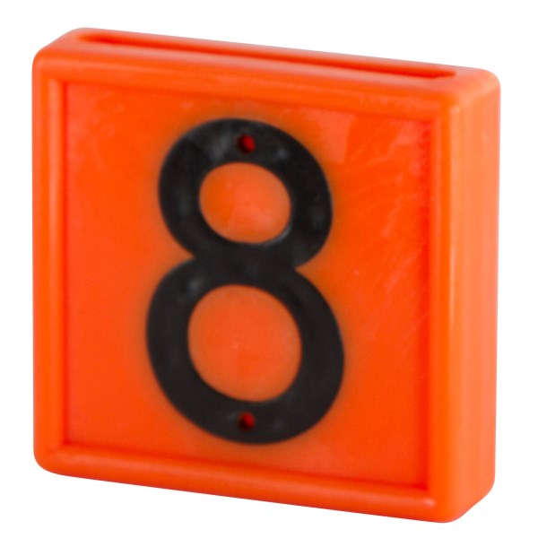 Nummernblock, Nr. 8, orange, 44 x 46 mm, zum Einschlaufen