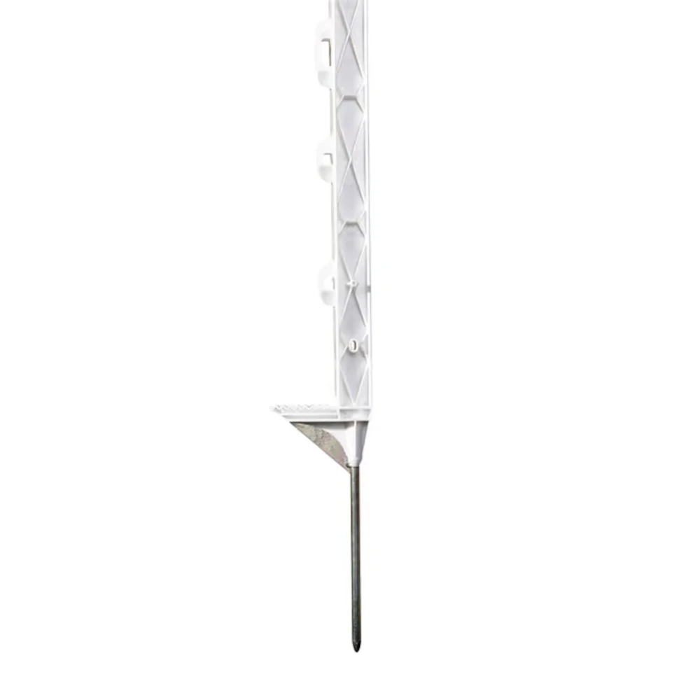 Titan Plus Kunststoffpfahl 157 cm weiß mit Trittverstärkung, 5 Stk.
