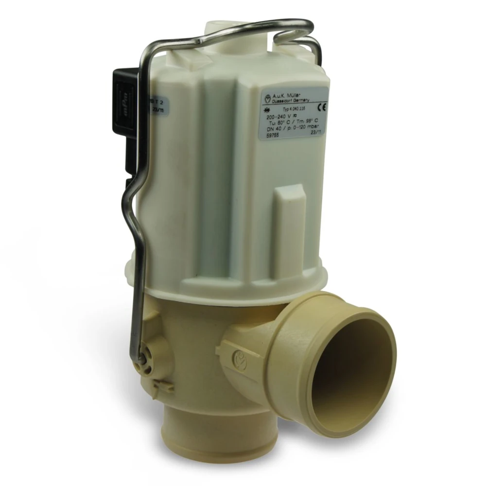 A&K Müller Ablassventil 2 x Ø 40 mm 220 V, stromlos geschlossen