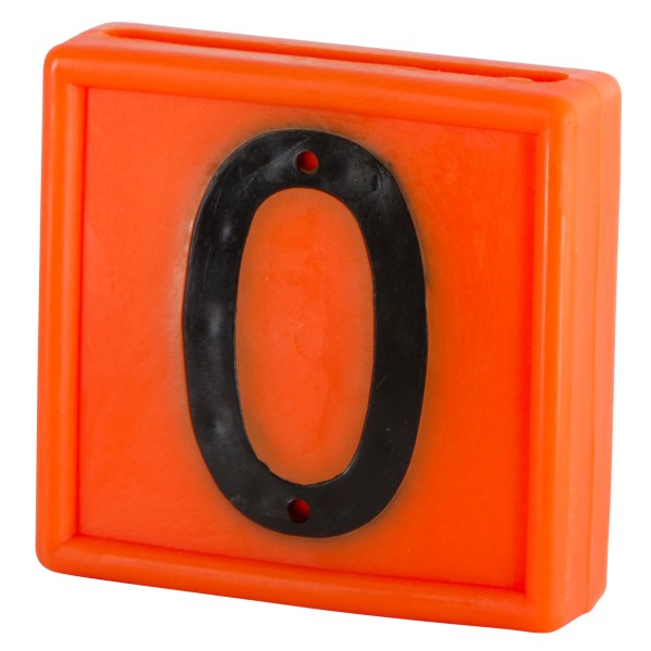 Nummernblock, Nr. 0, orange, 44 x 46 mm, zum Einschlaufen