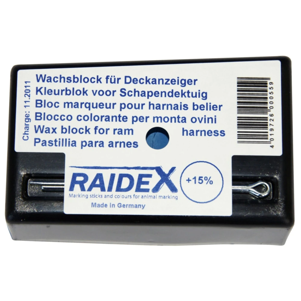 Raidex Wachsblock Viehzeichenfarbe, blau für Deckanzeiger