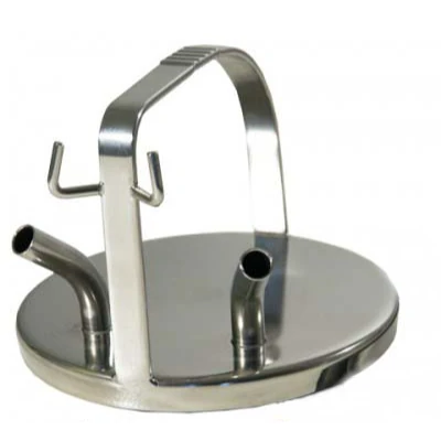 Edelstahl Durchmelkdeckel mit 2 Stutzen à 19 mm