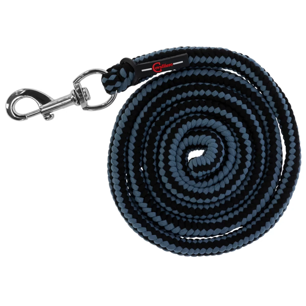 Führstrick Hippo mit Karabiner schwarz-grau, 200 cm