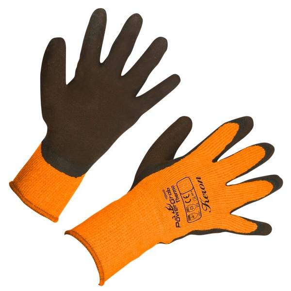 PowerGrab Thermo Gr. 8 orange Strickhs. Latex m. Acrylfutter