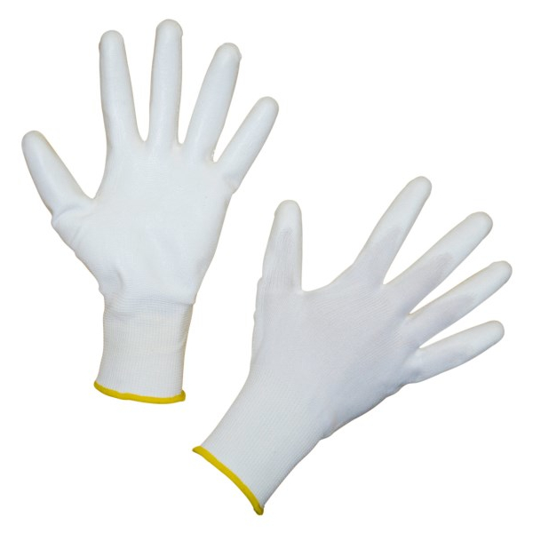 PU-Handschuh Gnitter Gr. 11 Feinstrick aus Polyester, weiß