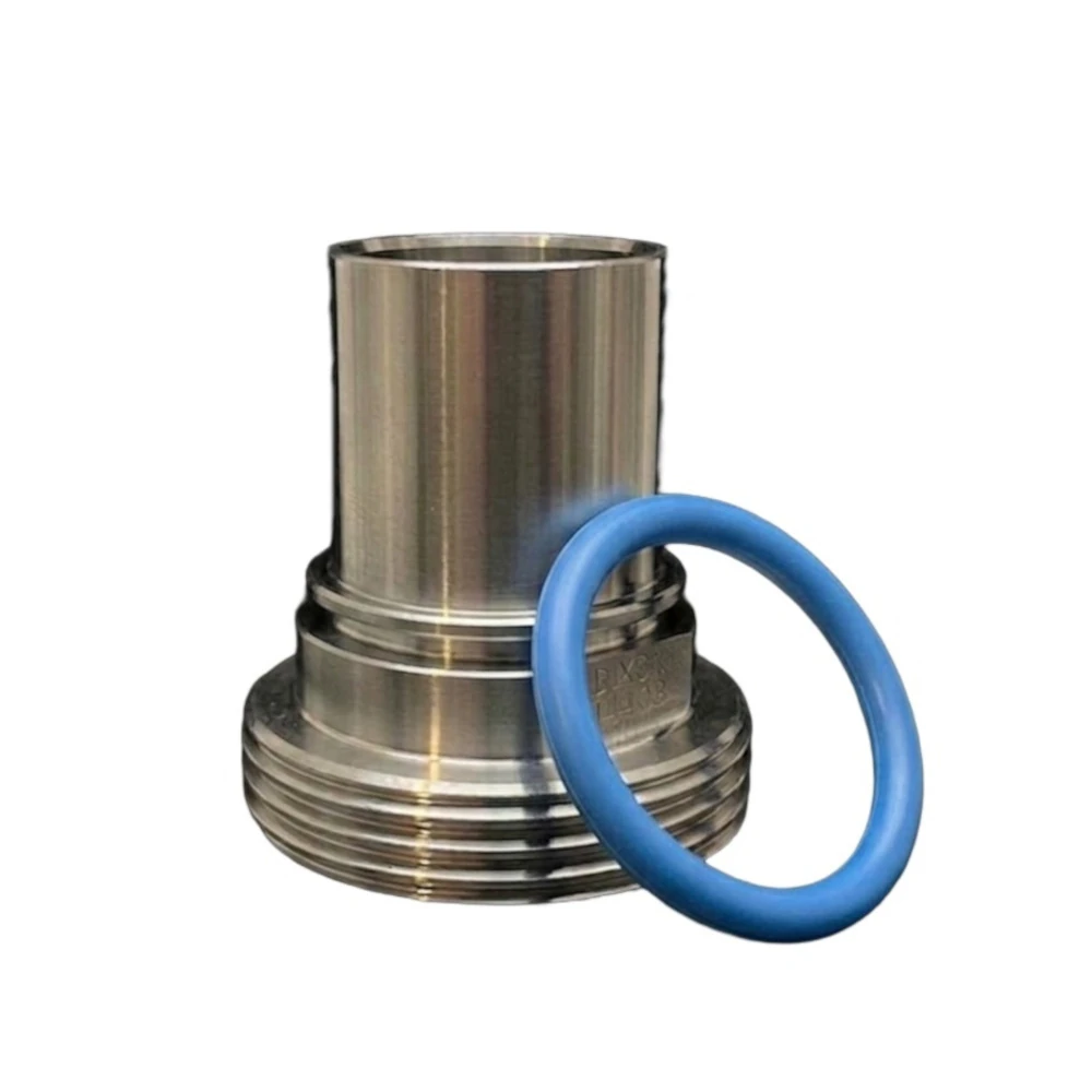 Edelstahl Schlauchstutzen DN 50 Außengewinde für 50 mm Milchtransportschlauch inkl. Dichtring