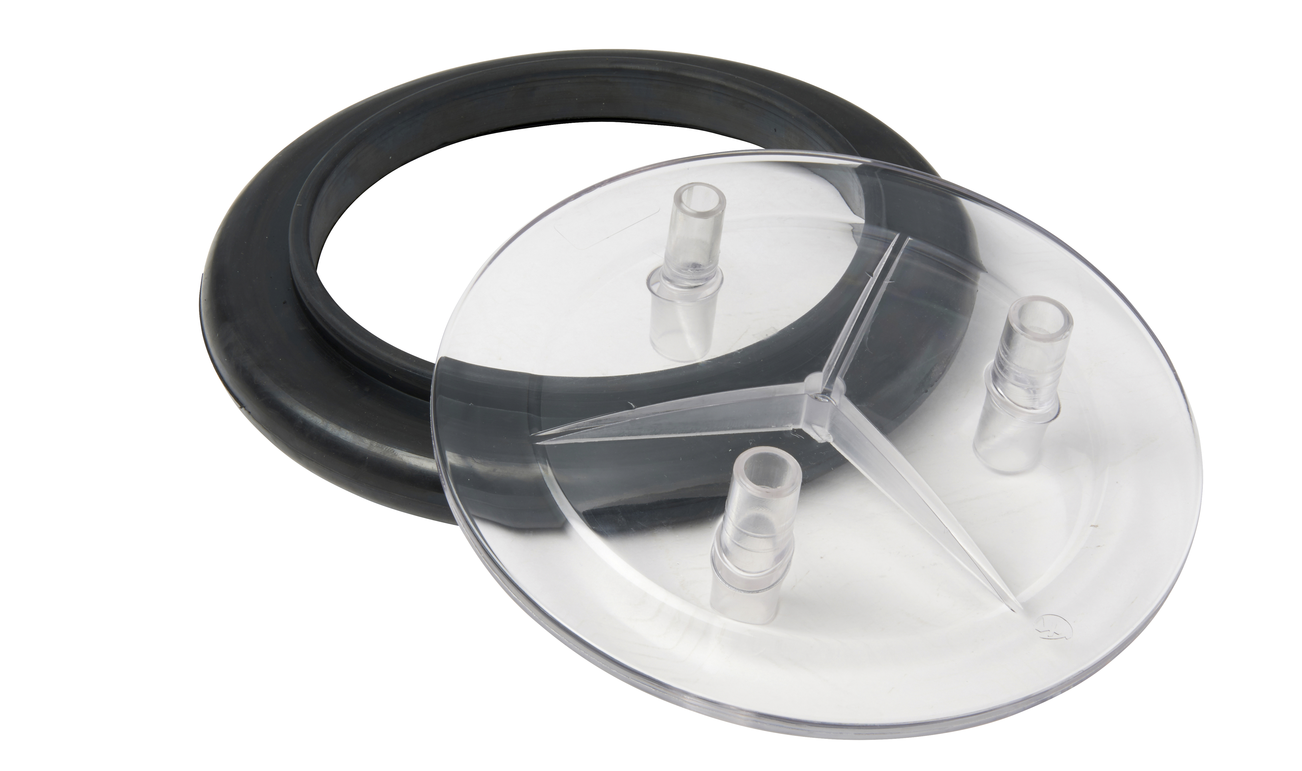 P11677 Melkeimerdeckel Ø 202 mm, 3 Anschlüsse 17 mm inkl. Dichtung