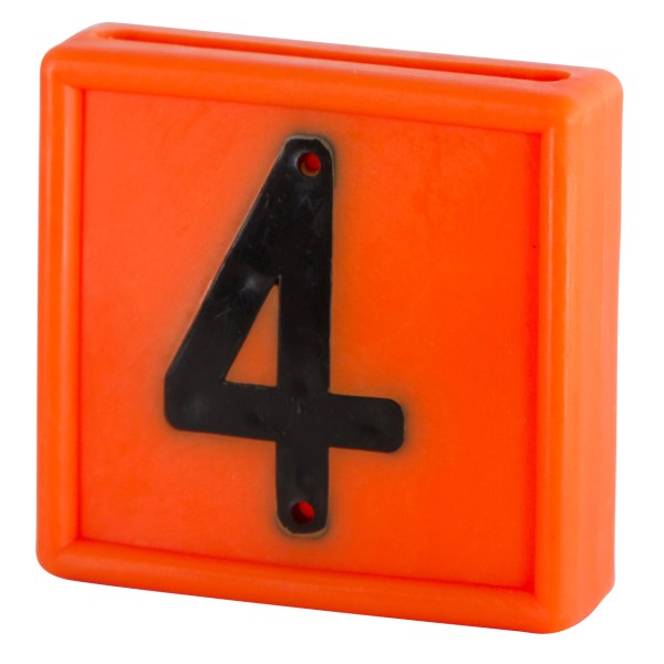 Nummernblock, Nr. 4, orange, 44 x 46 mm, zum Einschlaufen