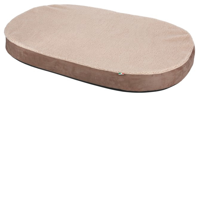 Memory-Foam Matratze oval 120x72x8cm, grau/beige