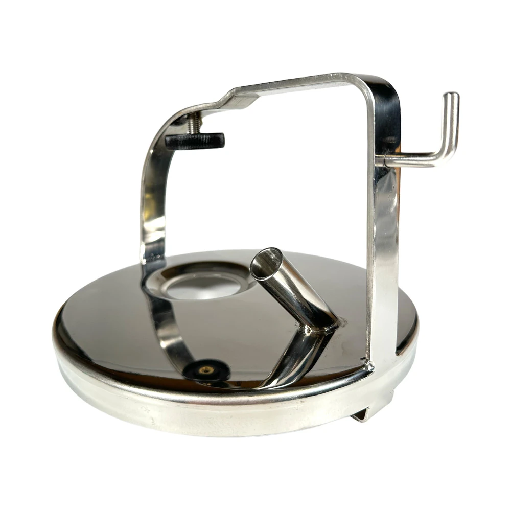 Edelstahl Melkeimerdeckel passend DeLaval, Bügelhöhe 117 mm, Ø 19mm Stutzen